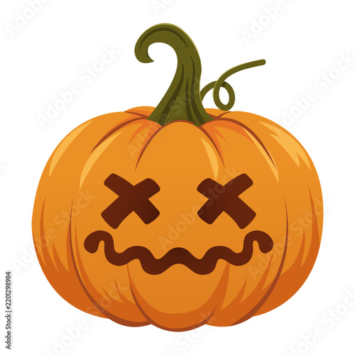 Spooky jack o lantern illustration on transparent background