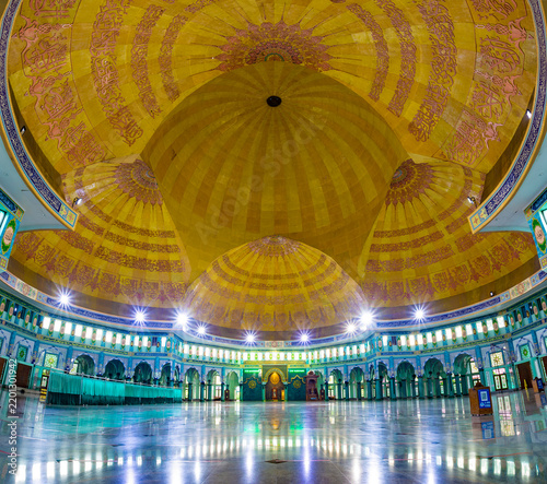 The interior of Al Azhom Grand Mosque in Tangerang, Indonesia