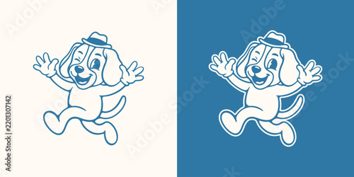 retro mascot dog logo vector illustration