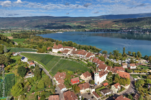 Kanton Bern, Erlach, St. Petersinsel, Île Saint-Pierre, Bielersee, Schweiz, Bern, Kloster, St. Petersinsel Nord, Seeland
