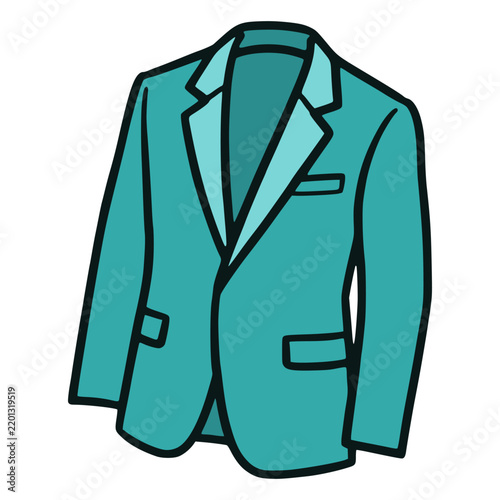 green blazer formal suite fashion outfit lifestyle flat color vector illustration template design