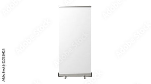 Vertical retractable roll up banner stand with blank white display panel