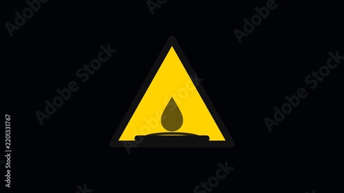 Liquid Spill Hazard Warning Sign Animation