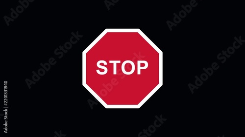 Stop Traffic Control Sign Animation