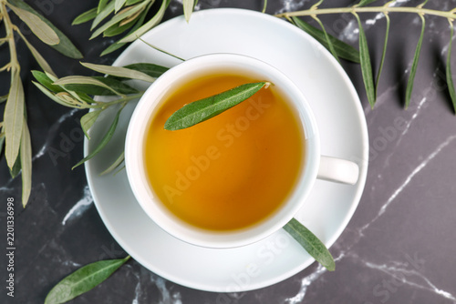 olive leaf tea cup of herbal olive leaf tea