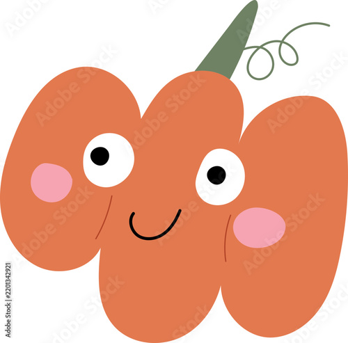 cute autumn pumpkin round 