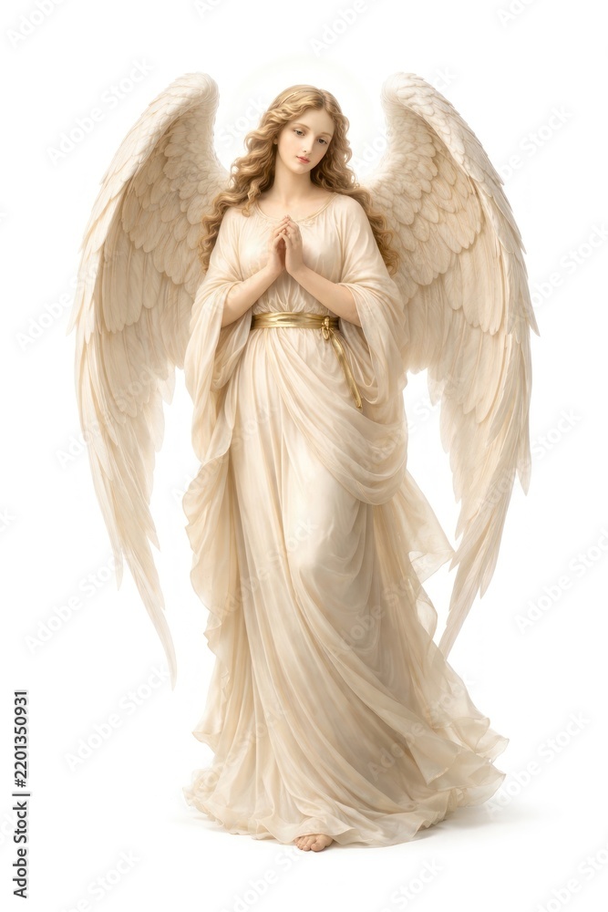 Fototapeta premium Serene angelic figure with wings