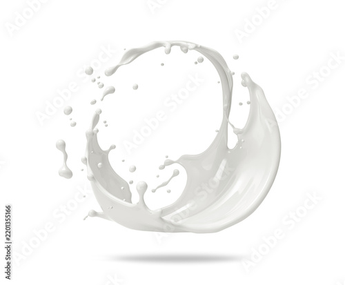 Swirling in a circular motion milky or cosmetic splashes isolated on transparent background close-up. Generative AI