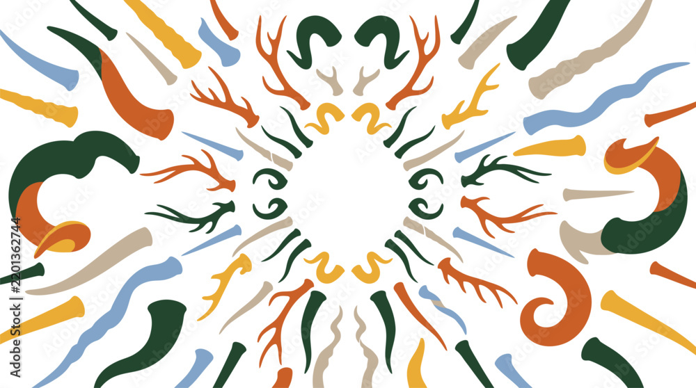 Fototapeta premium Abstract Organic Shapes Radiating Outward with Copy Space for Text Vector Illustration