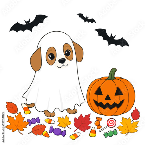 Spooky Halloween Element Collection with Jack O Lantern, Witch Hat and Potion