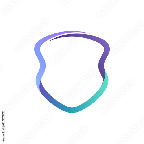 Gradient Purple Shield Protection Logo Vector