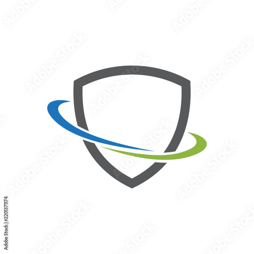 Abstract Shield Orbit Security Logo Vector