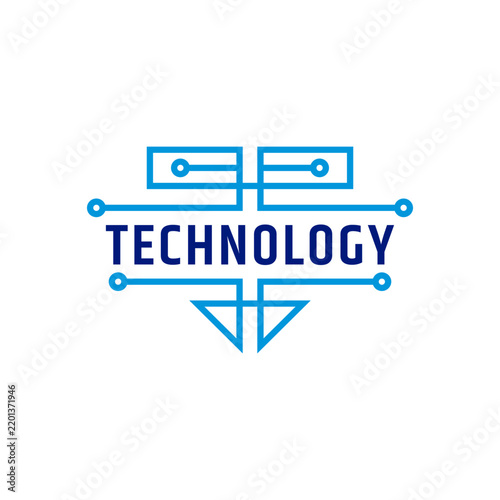Circuit Board Technology Shield Logo Vector