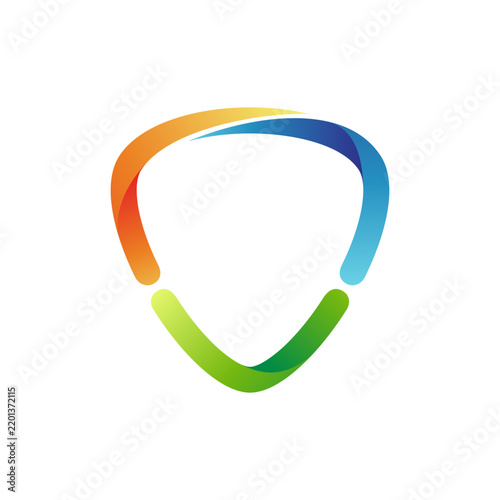 Colorful Loop Shield Security Logo Vector
