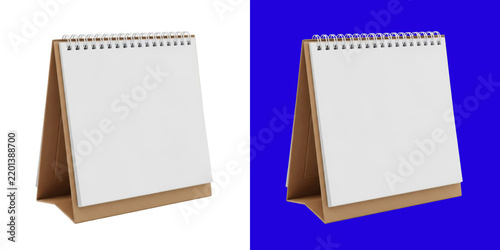 Blank desktop spiral calendar mockup transparent png