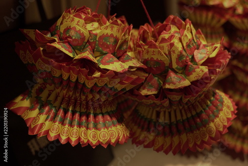 Obraz na plátně Taipei, Taiwan - September 21th 2026 - Traditional joss paper lotus artifacts
