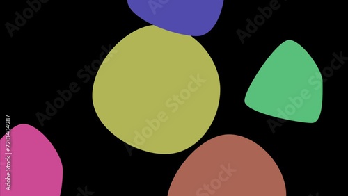 Colorful Geometric Shapes Floating and Morphing Animation on Black Background