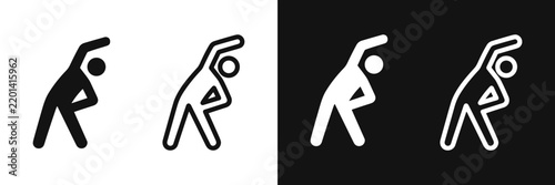 Stretching exercise icon set