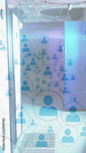 Vertical video: On play, avatars swelling over corridor, camera panning showing density