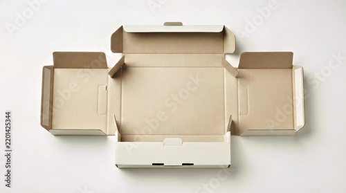 Top View of an Unfolded Blank Cardboard Box Template