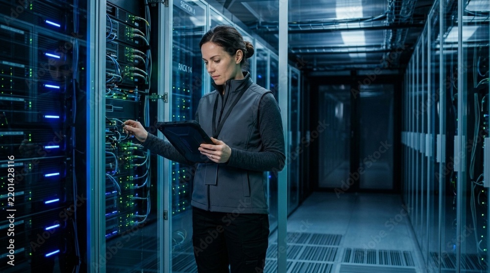 Fototapeta premium Zero Trust Cloud Cybersecurity in Modern Commercial Setting