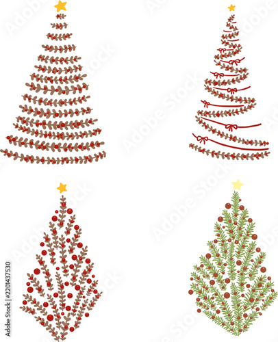 Christmas tree symbol illustration for Christmas holiday and new year event.