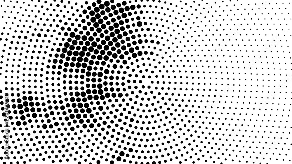Obraz premium Abstract halftone dot pattern background in black and white