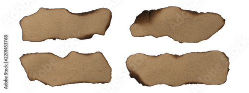Burnt edge kraft paper banner strip set.