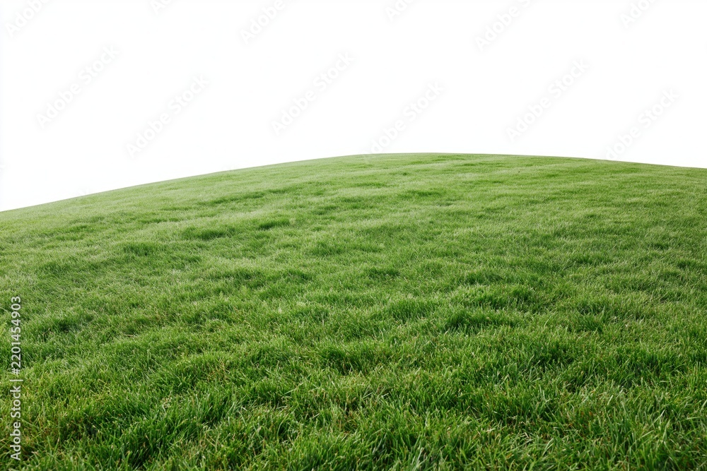 Fototapeta premium The Green Hill Covered in Lush Grass Under Bright Sky