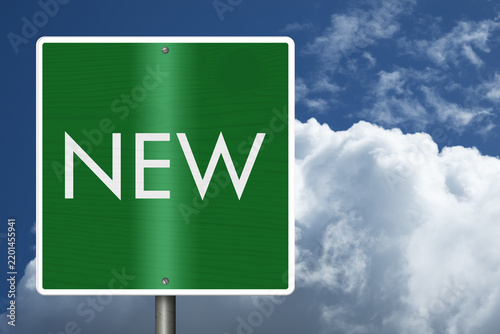 New Go sign with sky