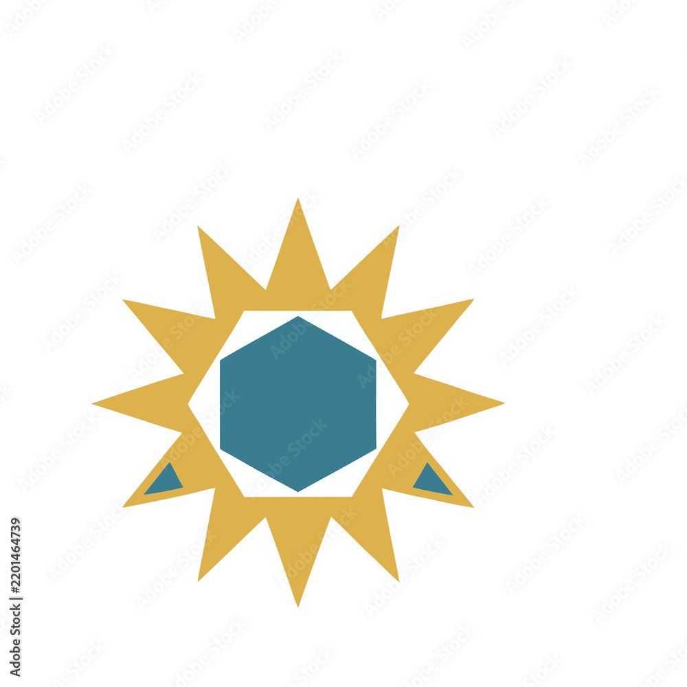 Obraz premium Geometric sun symbol