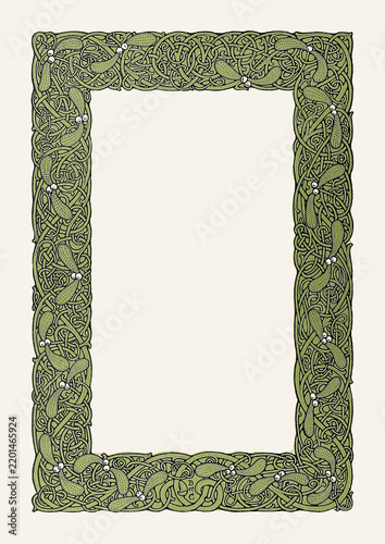 Vintage Art Nouveau botanical frame