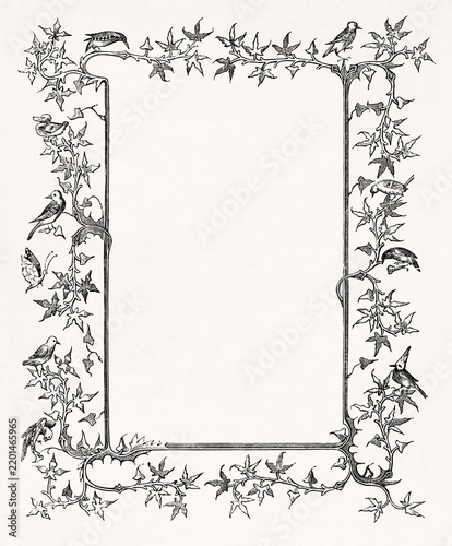  Victorian-era style intertwined ivy vines frame