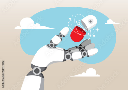 Robotic arm reaching upwards