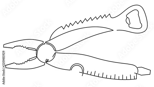 Multitool white background.
