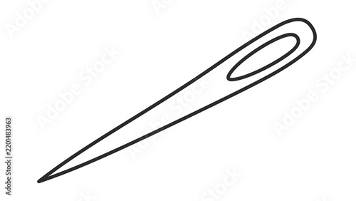 Sewing Needle white background.