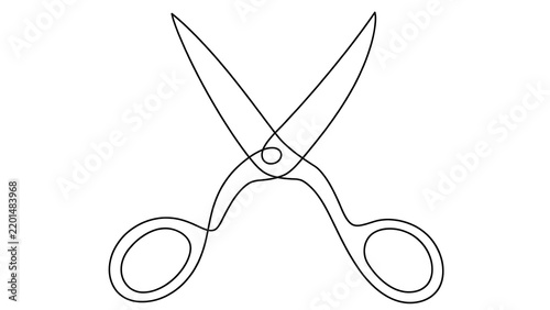 Scissors icon white background.