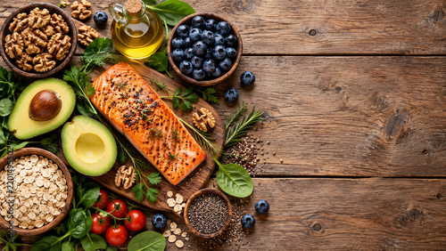 Heart Healthy Foods Flat Lay