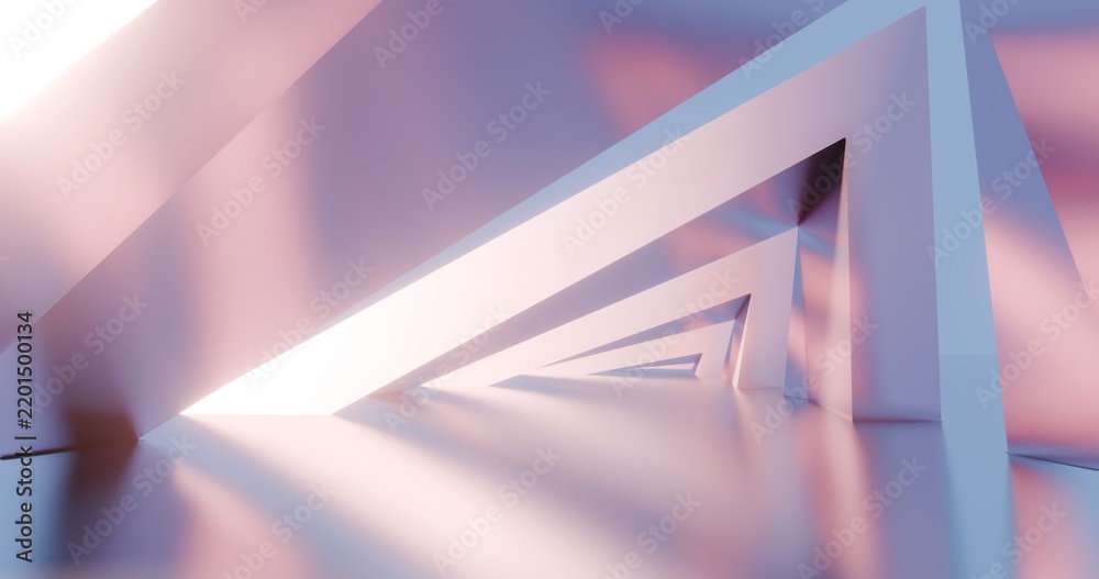Fototapeta premium Architecture background geometric arched interior 3d render