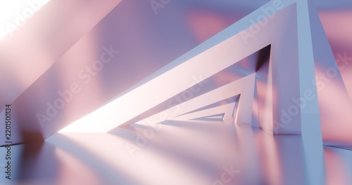 Architecture background geometric arched interior 3d render