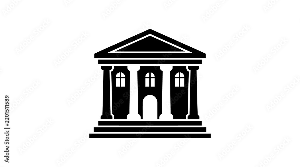 Obraz premium Bank Building Icon