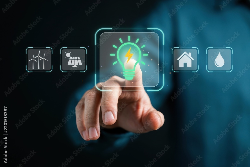 Obraz premium Smart energy management and sustainability concept