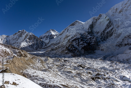 Obraz na płótnie Khumbu Glacier and Icefall Viewed Toward Everest Base Camp Nepal