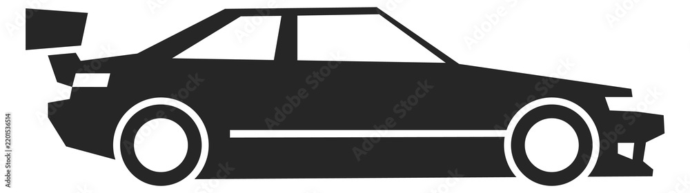 Obraz premium Race car black icon. Modern sport auto