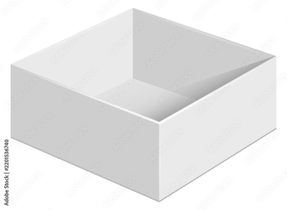 Fototapeta premium Square container mockup. Realistic blank paper box