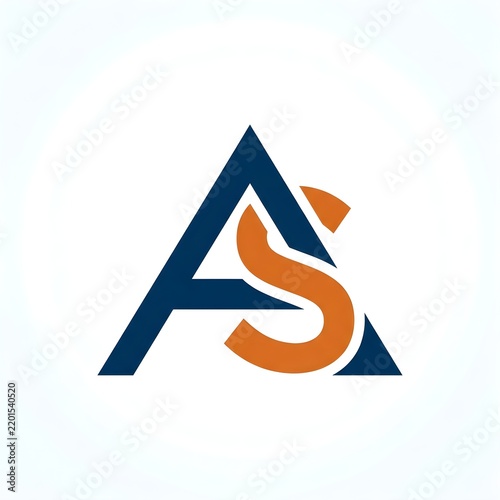 AS letter logo design template on white background