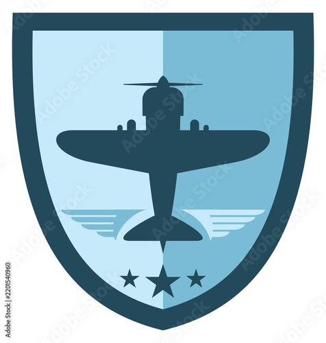 Fotografie Retro aviation logo. Air force insignia shield