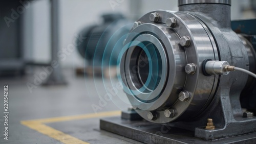 Industrial machinery bearing and pump vibration monitoring sensor system in factory plant