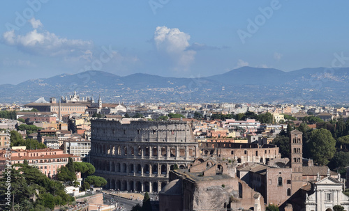 View of Colosseum in Rome Italy. The achievable building of arena.