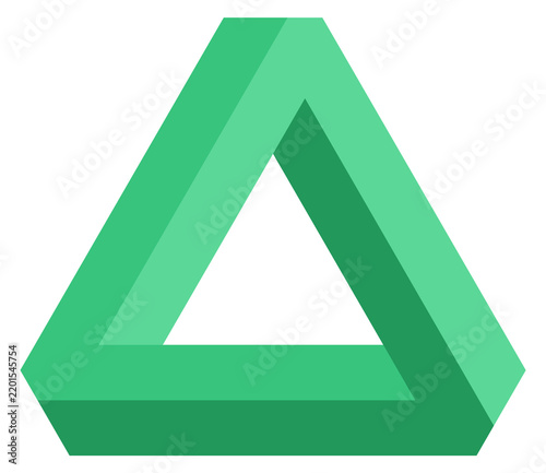 Plakat Impossible triangle logo. Minimal geometric loop figure